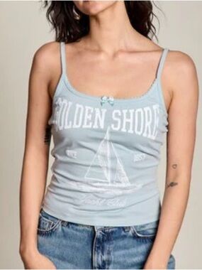 Golden Shore Yacht Club blue Gray Tank Top medium